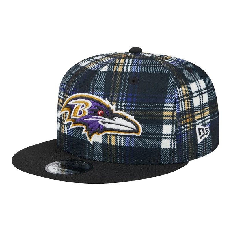 Baltimore Ravens 2024 Sideline Statement Plaid New Era 9FIFTY Snapback Hat