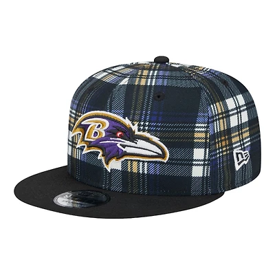 Baltimore Ravens 2024 Sideline Statement Plaid New Era 9FIFTY Snapback Hat