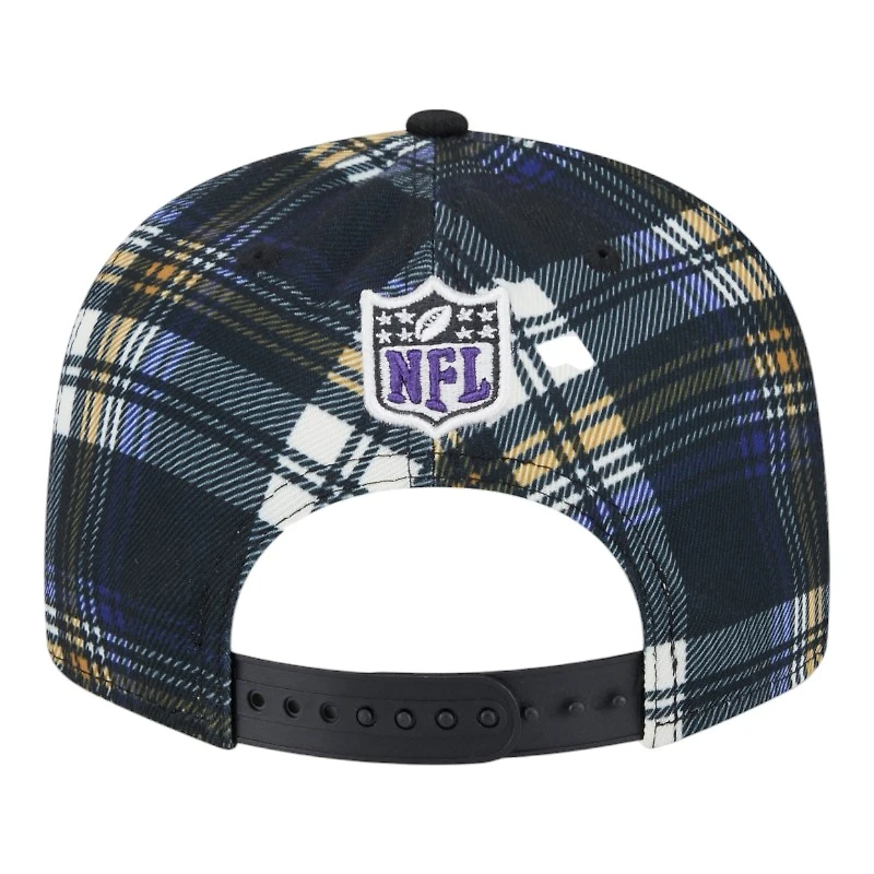 Baltimore Ravens 2024 Sideline Statement Plaid New Era 9FIFTY Snapback Hat