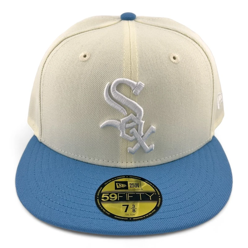 Chicago White Sox Chrome and Powder Blue Two Tone Gray UV New Era 59FIFTY Fitted Hat