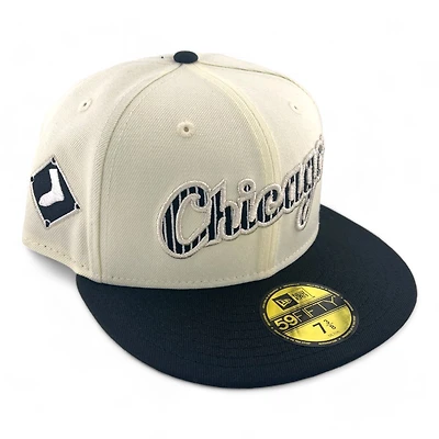 Chicago White Sox Chrome and Black Patch Gray UV New Era 59FIFTY Fitted Hat