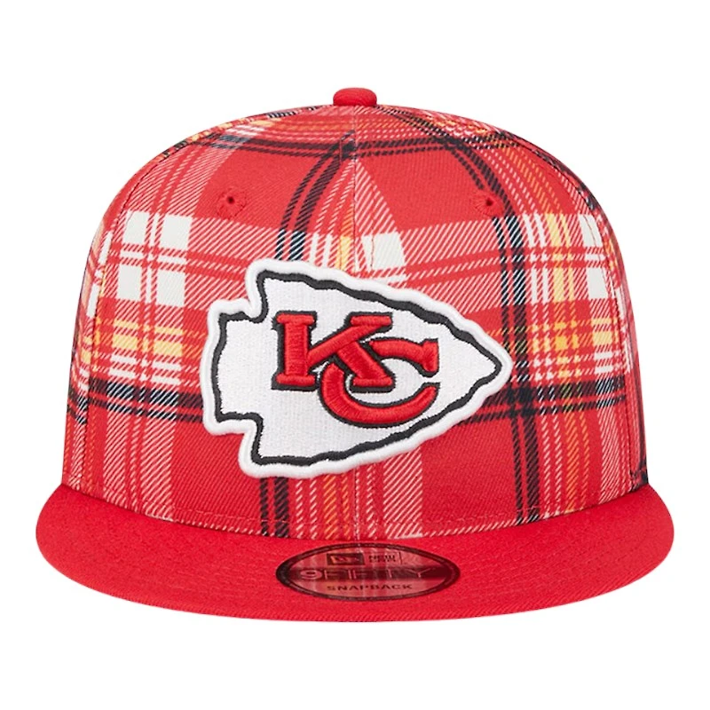 Kansas City Chiefs Red 2024 Sideline Statement Plaid New Era 9FIFTY Snapback Hat