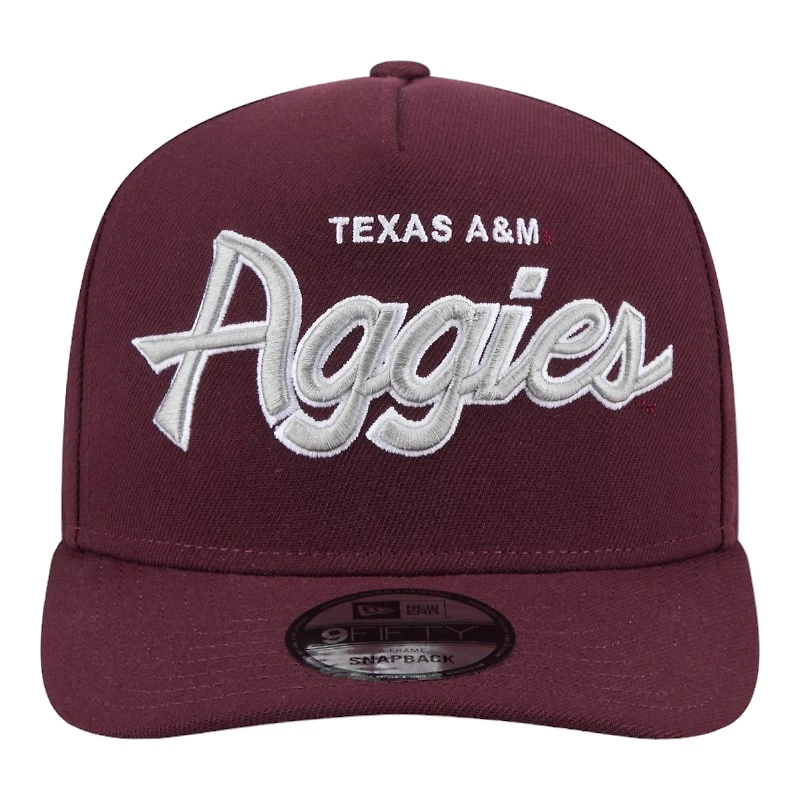 Texas A&M Aggies Logo Patch New Era 9FIFTY A-Frame Snapback Hat