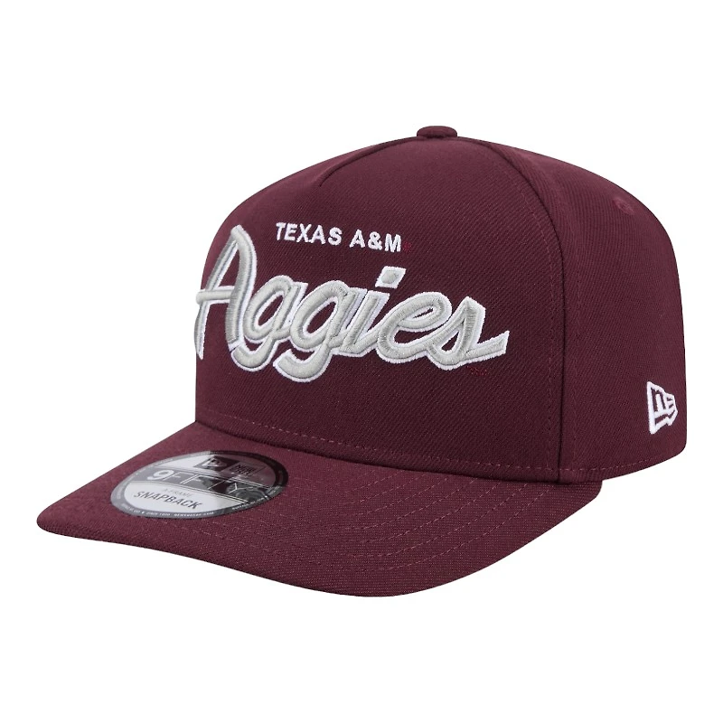 Texas A&M Aggies Logo Patch New Era 9FIFTY A-Frame Snapback Hat