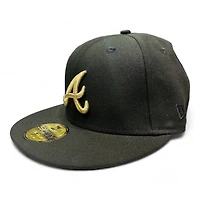 Atlanta Braves Black and Gold Metallic 40th Anni Patch Green UV New Era 59FIFTY Fitted Hat