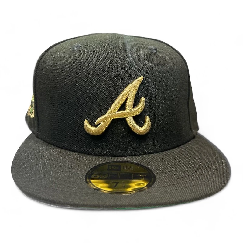 Atlanta Braves Black and Gold Metallic 40th Anni Patch Green UV New Era 59FIFTY Fitted Hat