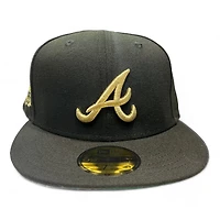 Atlanta Braves Black and Gold Metallic 40th Anni Patch Green UV New Era 59FIFTY Fitted Hat