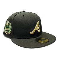 Atlanta Braves Black and Gold Metallic 40th Anni Patch Green UV New Era 59FIFTY Fitted Hat