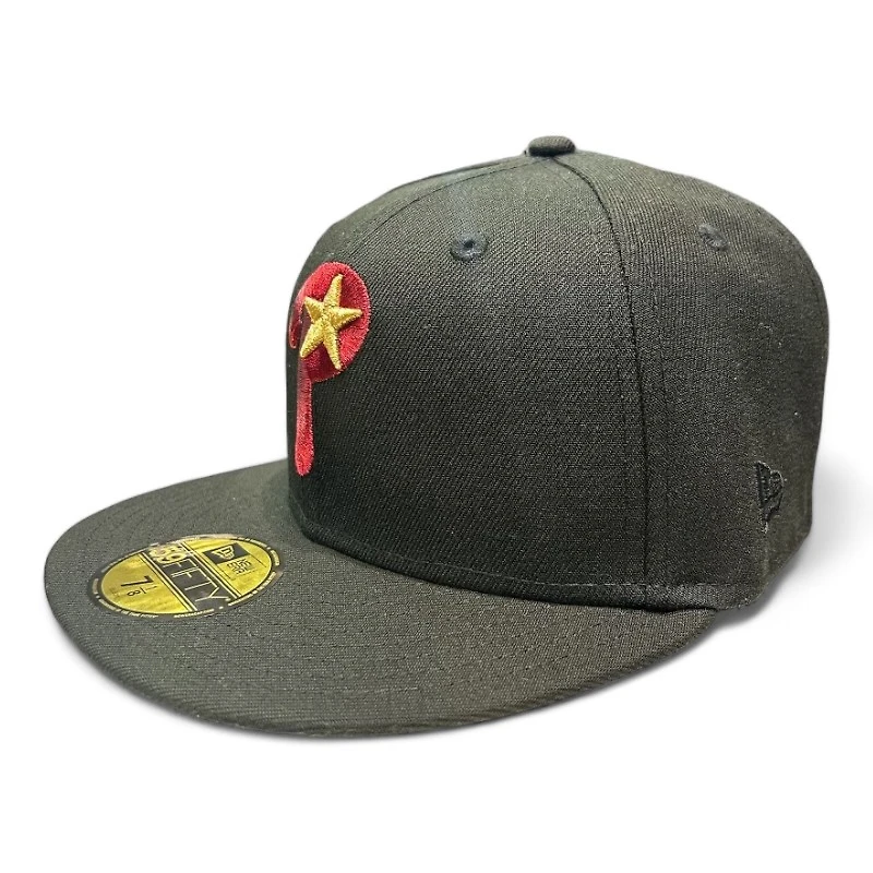 Philadelphia Phillies Black Red and Gold Metallic 1996 ASG Patch Gray UV New Era 59FIFTY Fitted Hat