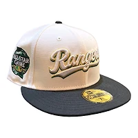 Texas Rangers Chrome and Black 2024 ASG Patch Green UV New Era 59FIFTY Fitted Hat