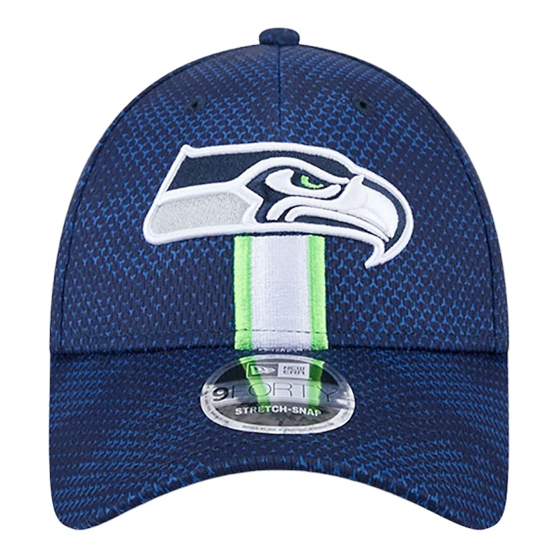Seattle Seahawks Navy 2024 NFL Sideline New Era 9FORTY Stretch-Snap Hat
