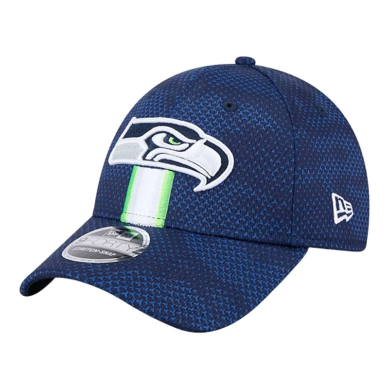 Seattle Seahawks Navy 2024 NFL Sideline New Era 9FORTY Stretch-Snap Hat