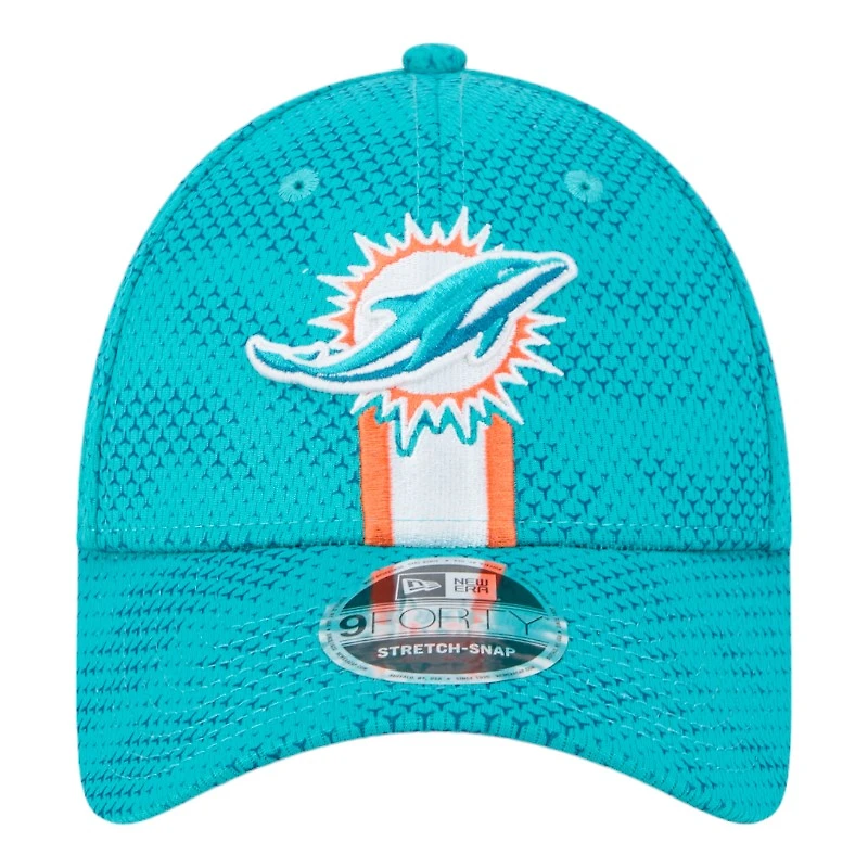 Miami Dolphins Aqua 2024 NFL Sideline New Era 9FORTY Stretch-Snap Hat