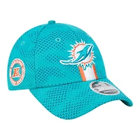 Miami Dolphins Aqua 2024 NFL Sideline New Era 9FORTY Stretch-Snap Hat