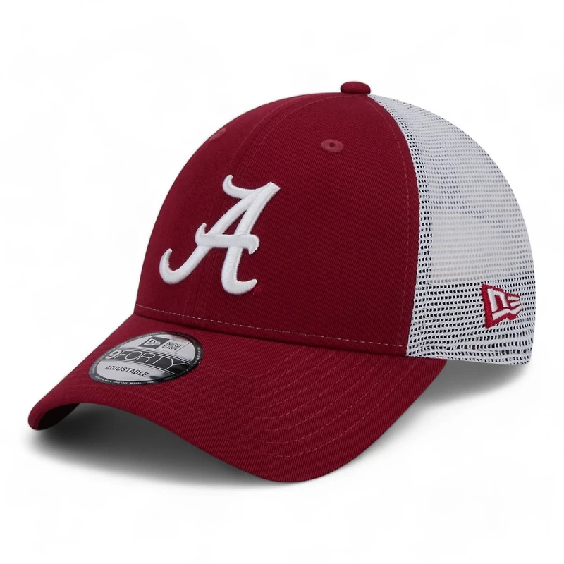 Alabama Crimson Tide Crimson Red White Mesh Back New Era 9FORTY Snapback Hat