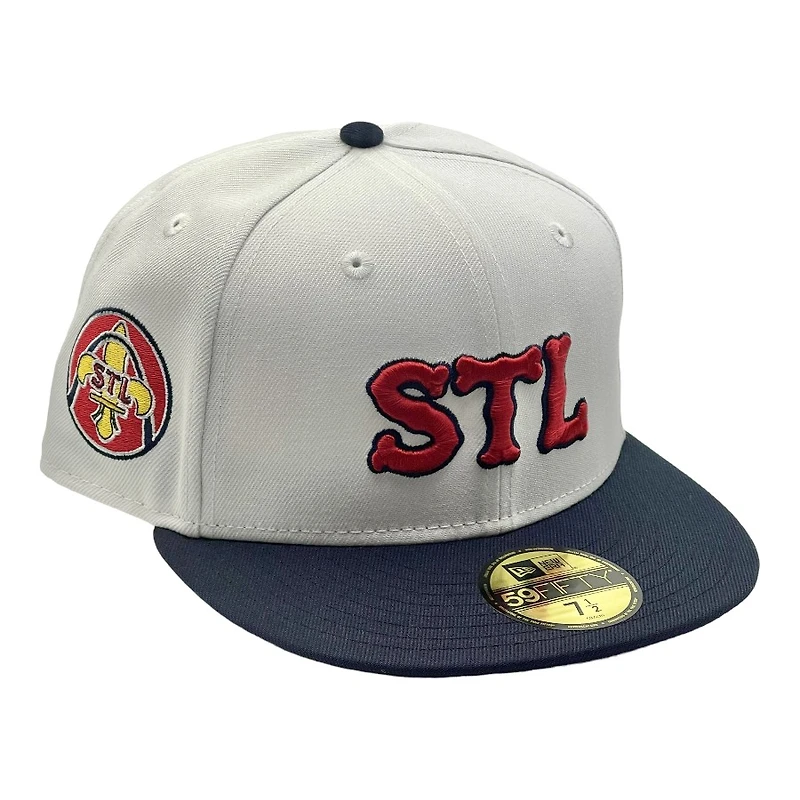 St. Louis Cardinals Chrome and Navy STL Arch Patch Gray UV New Era 59FIFTY Fitted Hat