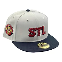 St. Louis Cardinals Chrome and Navy STL Arch Patch Gray UV New Era 59FIFTY Fitted Hat