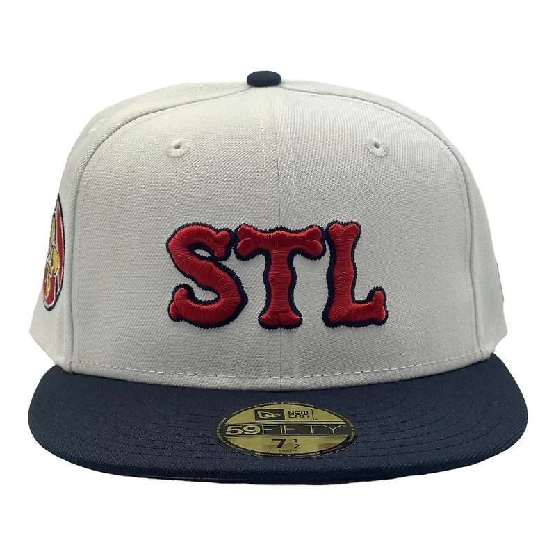 St. Louis Cardinals Chrome and Navy STL Arch Patch Gray UV New Era 59FIFTY Fitted Hat