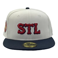 St. Louis Cardinals Chrome and Navy STL Arch Patch Gray UV New Era 59FIFTY Fitted Hat