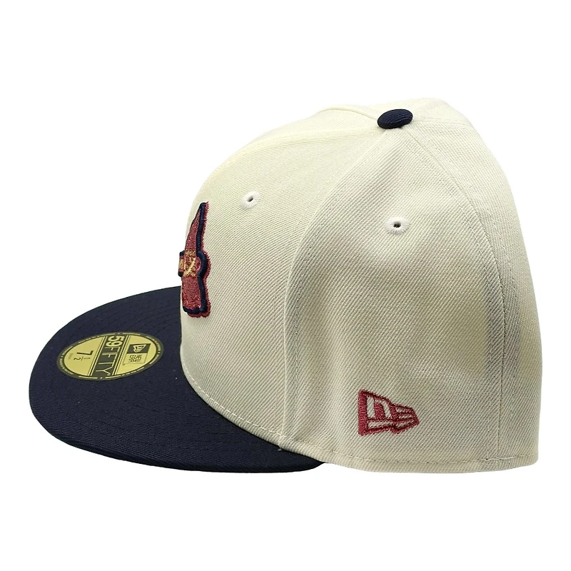 Atlanta Braves Chrome and Navy Tomahawk Logo 2000 ASG Patch Green UV New Era 59FIFTY Fitted Hat