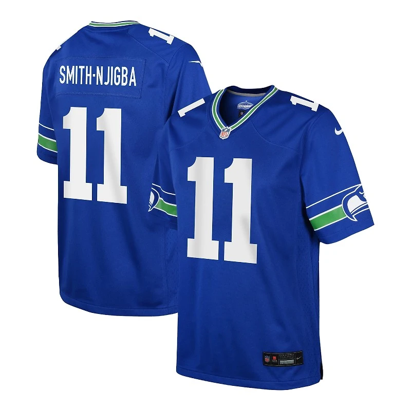 Youth Seattle Seahawks Jaxon Smith-Njigba Royal Blue Throwback Nike Game Jersey