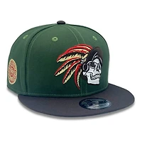 Mexico Dark Green and Brown Azteca Skull Warrior Aztec Patch Gray UV New Era 9FIFTY Snapback Hat