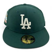 Los Angeles Dodgers Dark Green "Icy Pack" 100th Anniv Patch Icy Blue UV New Era 59FIFTY Fitted Hat
