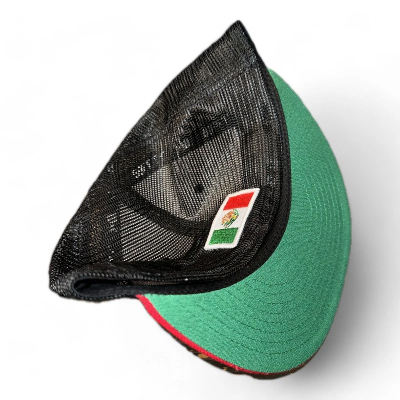 Mexico Black and Red Mesh Back Wordmark Logo Green UV New Era 59FIFTY Fitted Hat