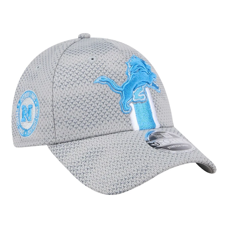 Detroit Lions Gray 2024 NFL Sideline New Era 9FORTY Stretch-Snap Hat