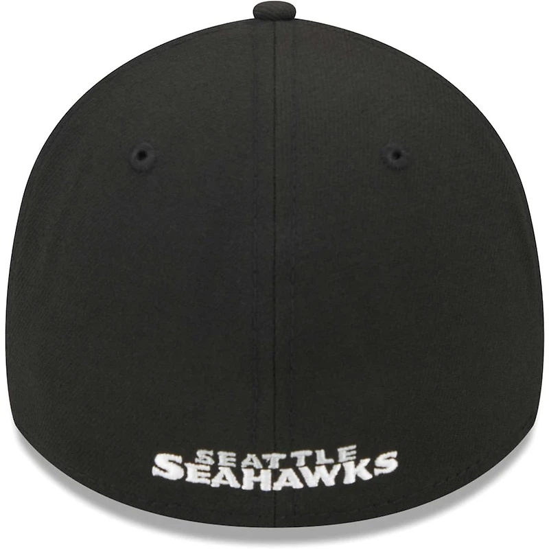 Seattle Seahawks Black Basic New Era 39THIRTY Flex Fit Hat