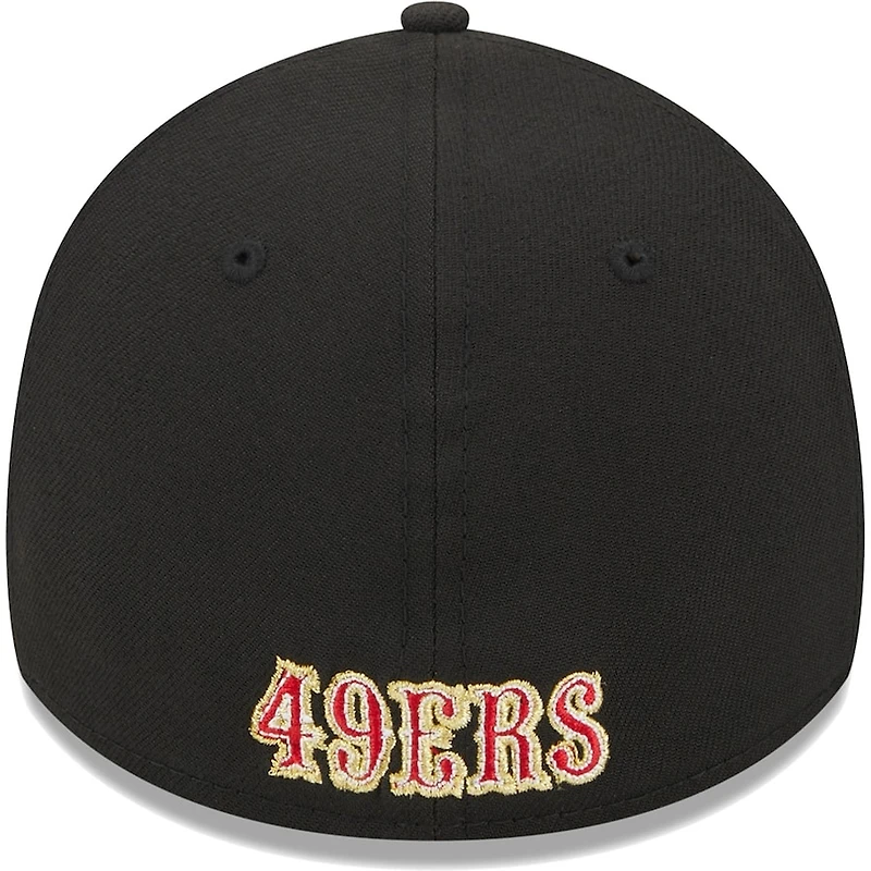 San Francisco 49ers Black Basic New Era 39THIRTY Flex Fit Hat