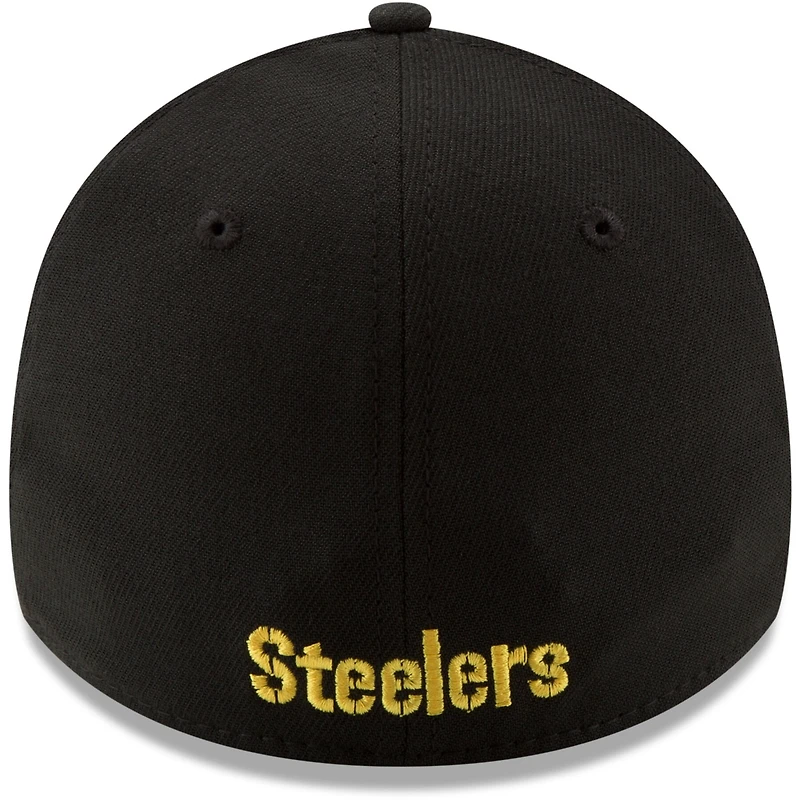 Pittsburgh Steelers Black Basic New Era 39THIRTY Flex Fit Hat
