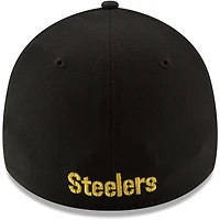 Pittsburgh Steelers Black Basic New Era 39THIRTY Flex Fit Hat
