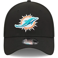 Miami Dolphins Black Basic New Era 39THIRTY Flex Fit Hat