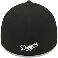 Los Angeles Dodgers Black Basic New Era 39THIRTY Flex Fit Hat
