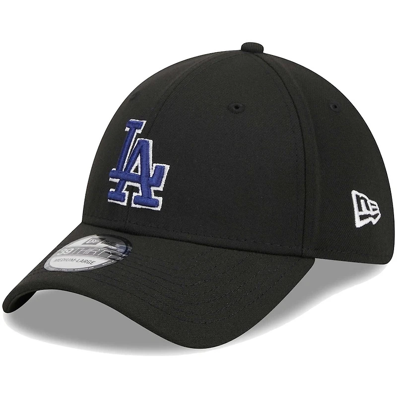 Los Angeles Dodgers Black Basic New Era 39THIRTY Flex Fit Hat
