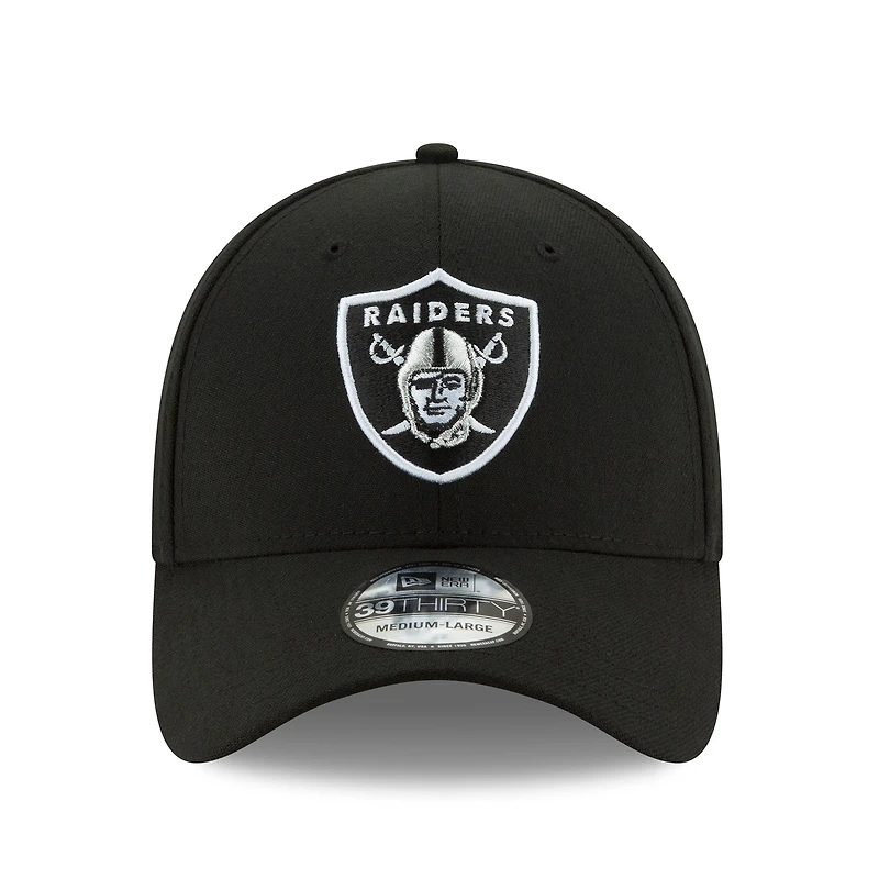 Las Vegas Raiders Black Basic New Era 39THIRTY Flex Fit Hat