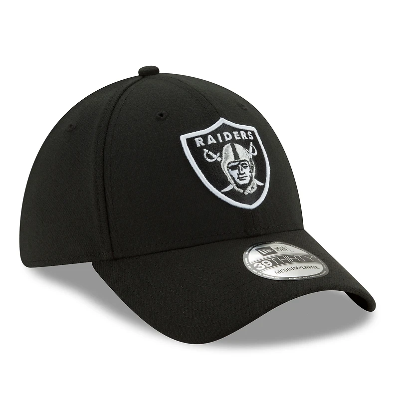Las Vegas Raiders Black Basic New Era 39THIRTY Flex Fit Hat