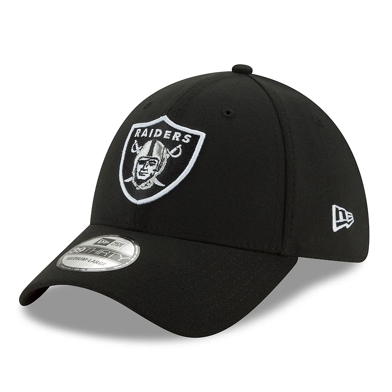 Las Vegas Raiders Black Basic New Era 39THIRTY Flex Fit Hat