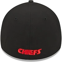 Kansas City Chiefs Black Basic New Era 39THIRTY Flex Fit Hat