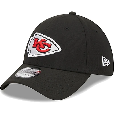 Kansas City Chiefs Black Basic New Era 39THIRTY Flex Fit Hat