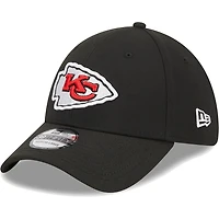 Kansas City Chiefs Black Basic New Era 39THIRTY Flex Fit Hat
