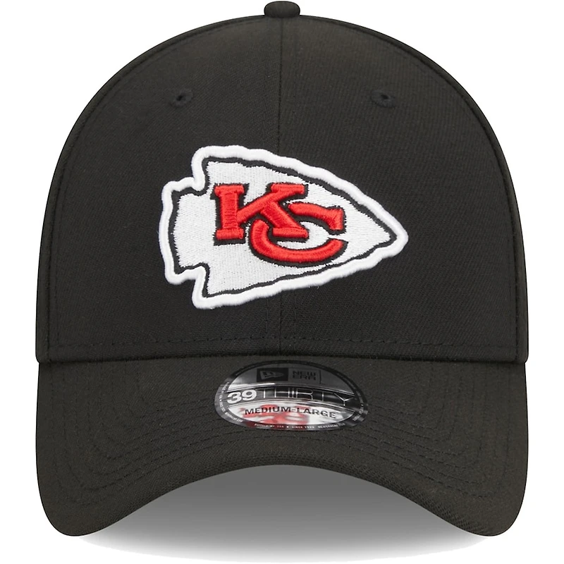 Kansas City Chiefs Black Basic New Era 39THIRTY Flex Fit Hat