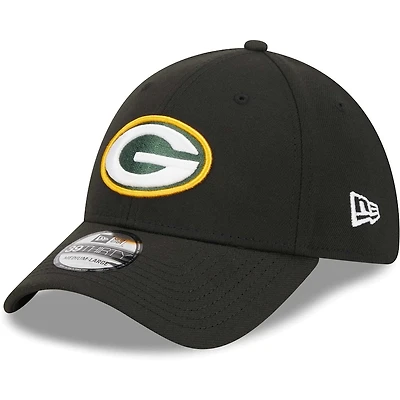 Green Bay Packers Black Basic New Era 39THIRTY Flex Fit Hat