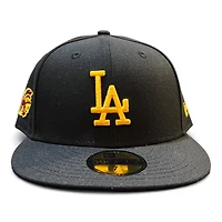 Los Angeles Dodgers Black and Gold USC Patch Red UV New Era 59FIFTY Fitted Hat