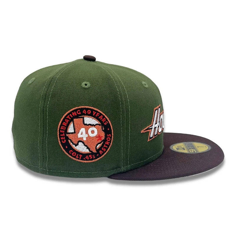 Houston Astros Green and Brown 40 Years Patch Gray UV New Era 59FIFTY Fitted Hat