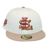 St. Louis Cardinals Cream and Khaki "FHM DPM Stock Pack" St Browns Mascot Patch Gray UV New Era 59Fifty Fitted Hat