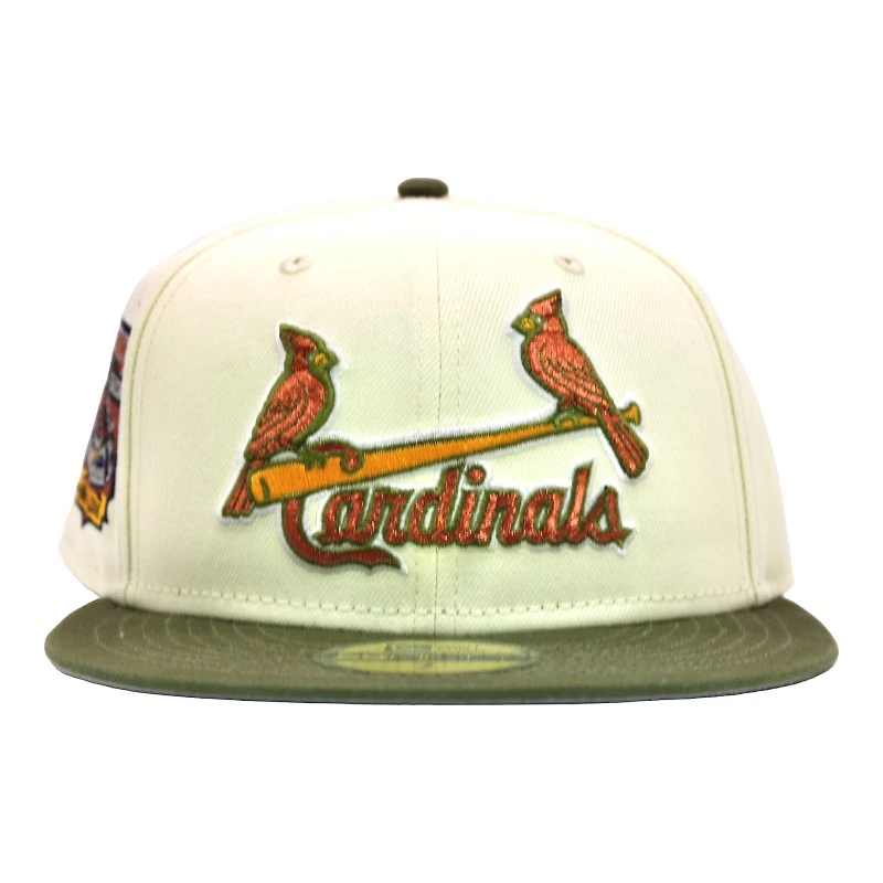 St Louis Cardinals Cream and Olive "FHM DPM Stock Pack" Final Season at Busch Stadium Patch Gray UV New Era 59Fifty Fitted Hat