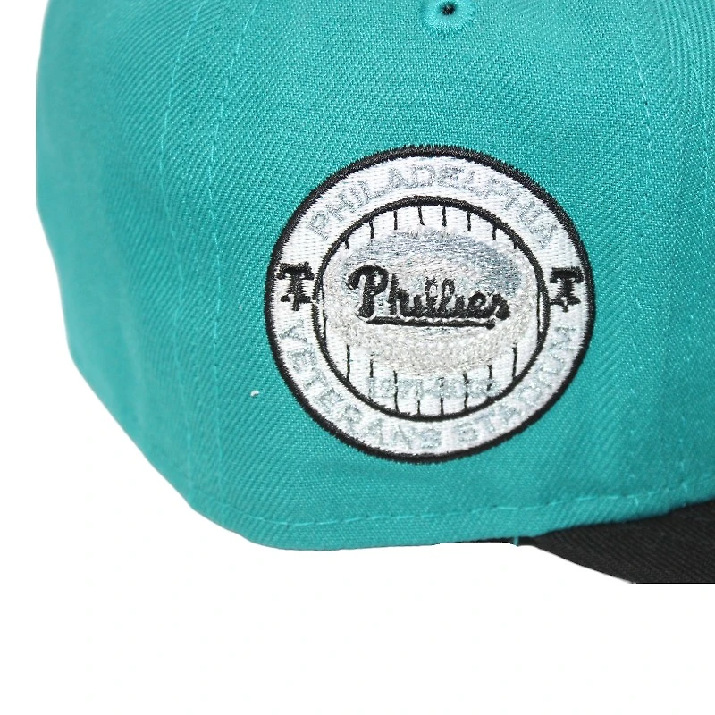Philadelphia Phillies Teal and Black "215 Aux Pack" Veterans Stadium Patch Gray UV New Era 59Fifty Fitted Hat