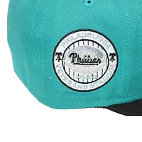 Philadelphia Phillies Teal and Black "215 Aux Pack" Veterans Stadium Patch Gray UV New Era 59Fifty Fitted Hat